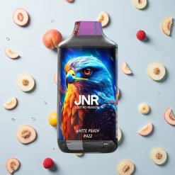 JNR Falcon 16000 Puffs Batterikapasitet 850 mAh Hvit Fersken Bringebær